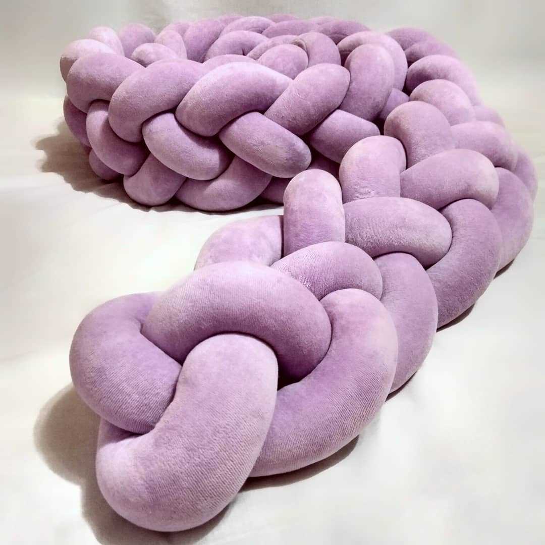 3 Meter Baby Bed Bumper Braid Knot Pillow Cushion Bumper for Infant Crib Protector Bumper Tour De Lit Bebe Tresse Room Decor 211025