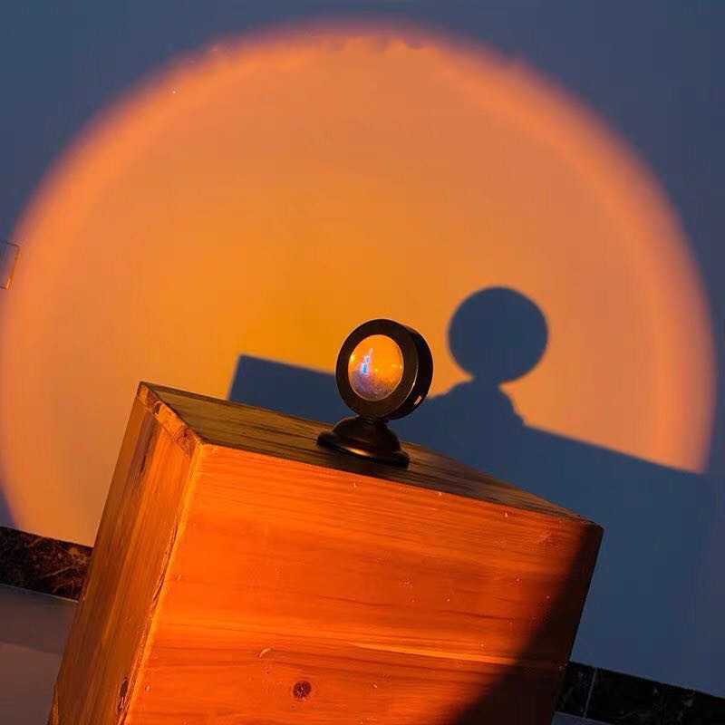 Mini Sunset Light Sunset Projection Lamp Sunset 12W Simulator Projector 180 Degree Rotation LED Night Light for Bedroom Photo Live Stream