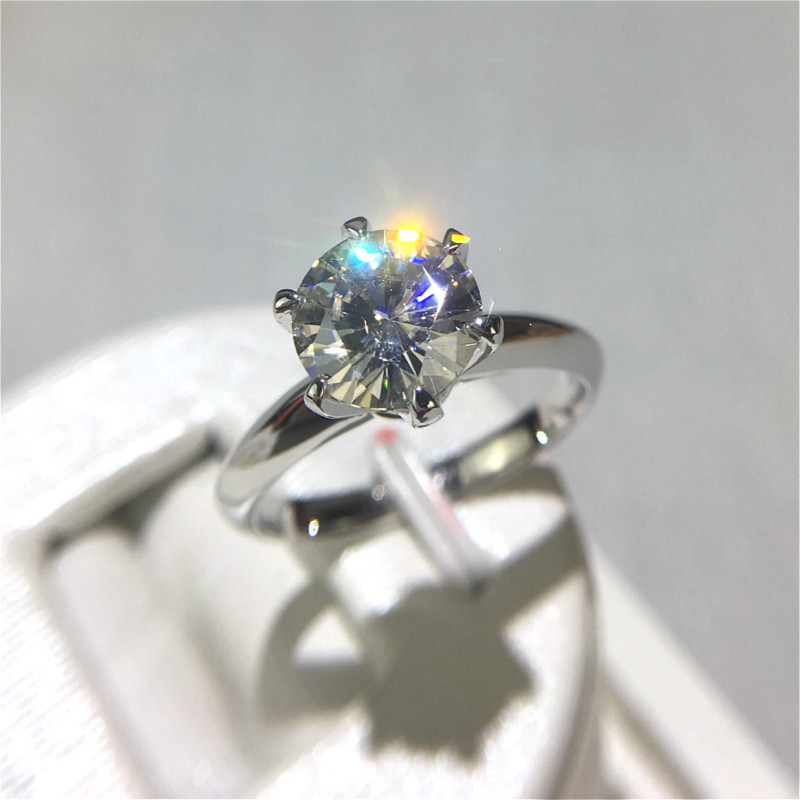 Choucong Women Wedding Couple Rings Real Sterg Sier Round Cut White Topaz CZ Dia Gemstones Promise Handmade Lady Engagement Bridal Ring Sey Gift e121