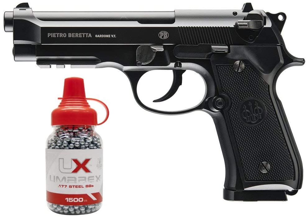 Umarex Beretta Fully Licensed 92A1 CO2 Full Metal Semi/Full Auto Blowback Airgun Black W/Free 1500 .177 BB Gun metal wall plate
Umarex Beretta Fully Licensed 92A1 CO2 Full Metal Semi/Full Auto Blowback Airgun Black W/Free 1500 .177 BB Gun metal wall plate