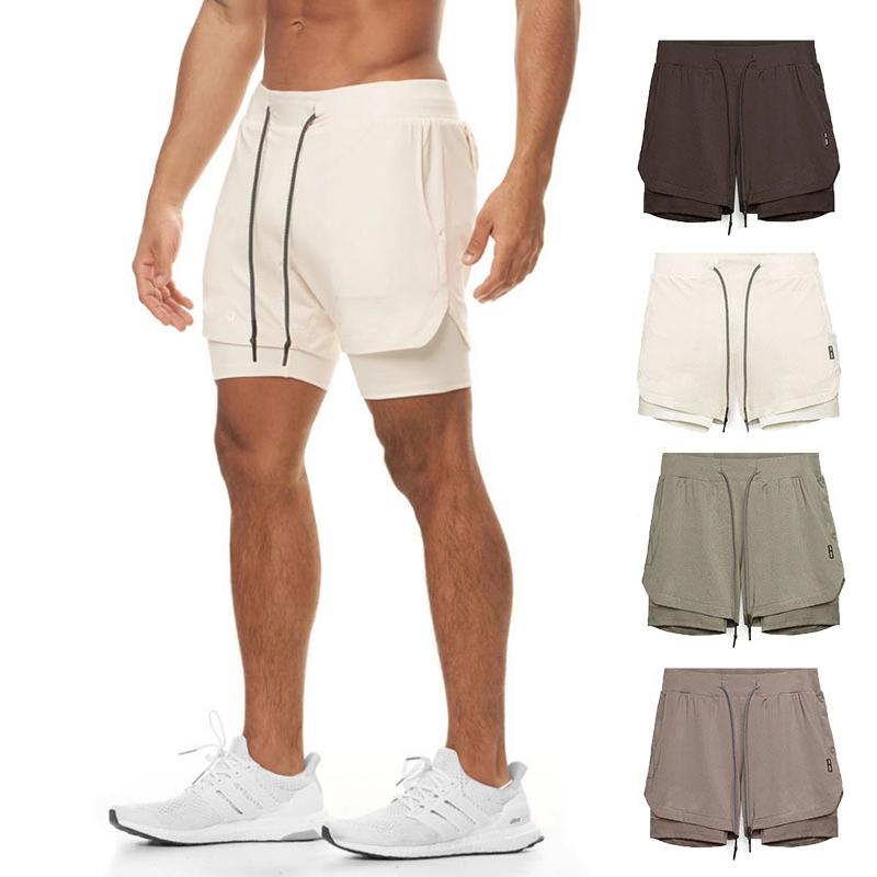 Running Shorts Male Quick Drying Double-Deck Training Soccer Mens 2 In 1 Sports Fitness Workout Short Gym Tight Sportwear