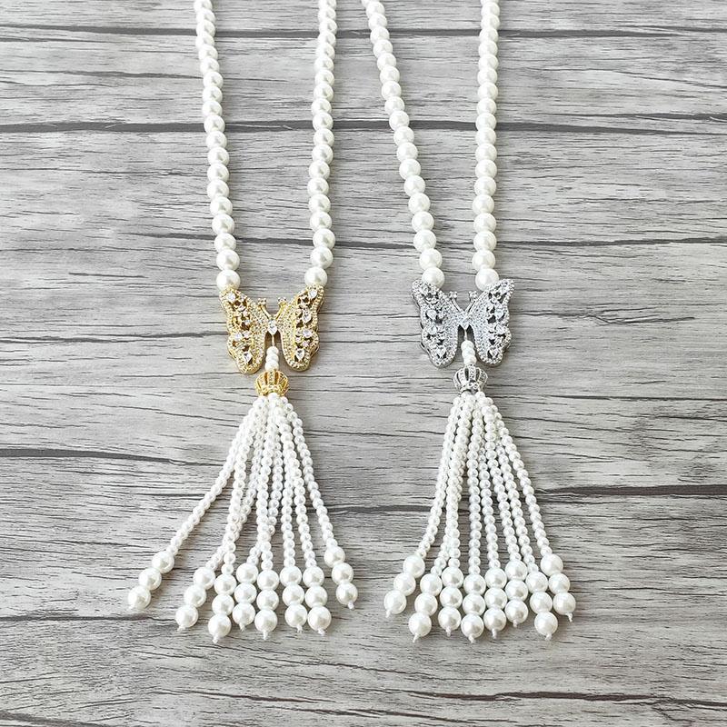 Pendant Necklaces 1Pcs Butterfly Tassels Charm Zircon CZ Micro Pave,Natural Shell Pearl Beads Chain Women Fashion Jewelry Necklace N522, Silver
Pendant Necklaces 1Pcs Butterfly Tassels Charm Zircon CZ Micro Pave,Natural Shell Pearl Beads Chain Women Fashion Jewelry Necklace N522, Silver
