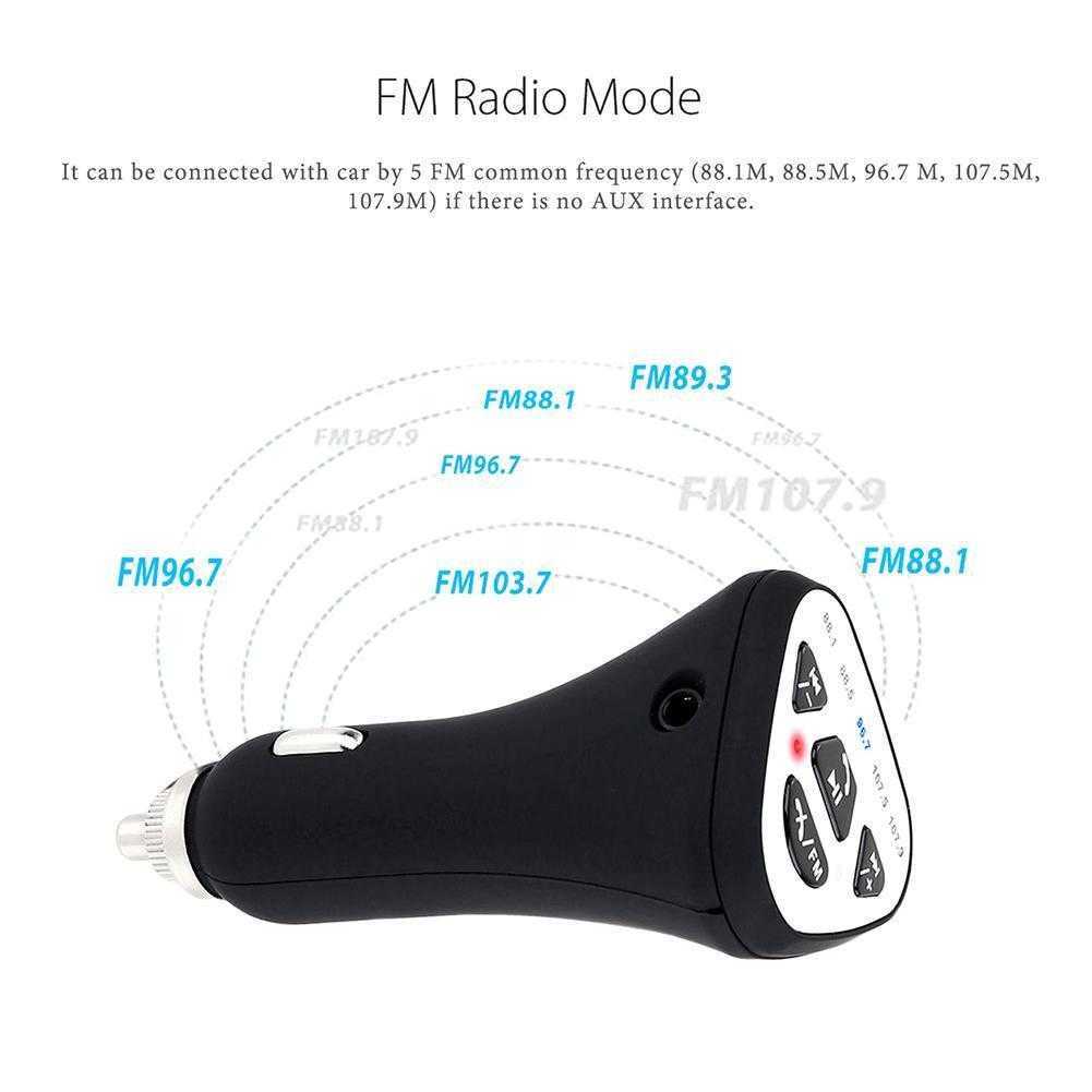 Car Kit Wireless Bluetooth 4.1 AUX Stereo Audio Receiver FM Adapter USB Charger GA