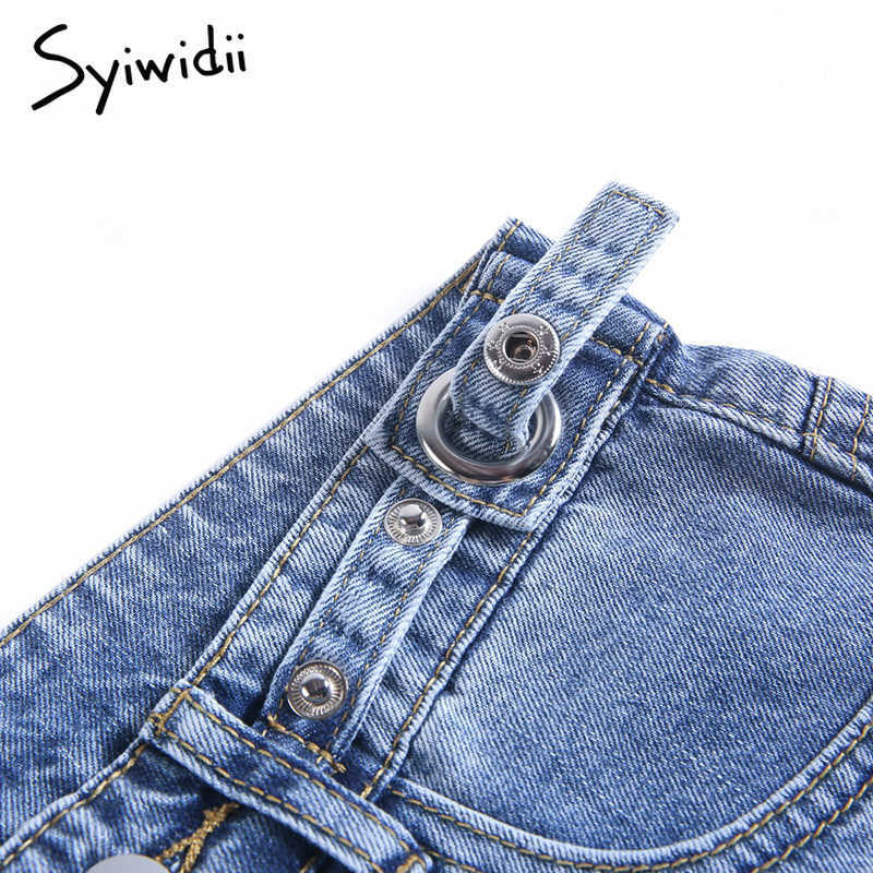 Syiwidii Straight Jeans Women Plus Size High Waisted Denim Pants Wide Leg Vintage Streetwear Full Length Trousers Spring Summer 210922
