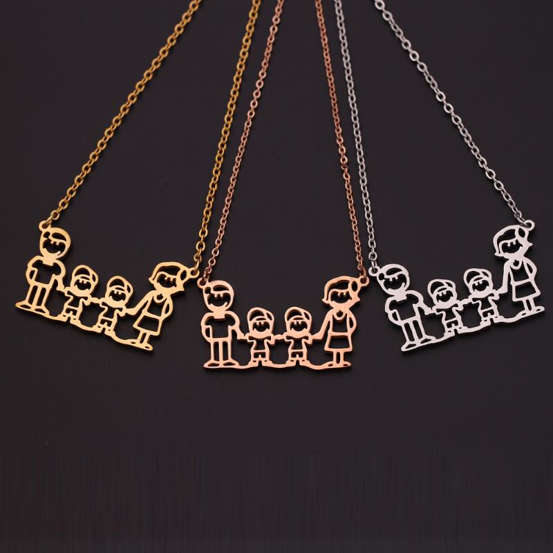 Chokers 3 Color Simple Family Pendant Necklace Mom Dad 2 Boy Stainless Steel Charm Wedding Pendants Christmas Gift
Chokers 3 Color Simple Family Pendant Necklace Mom Dad 2 Boy Stainless Steel Charm Wedding Pendants Christmas Gift