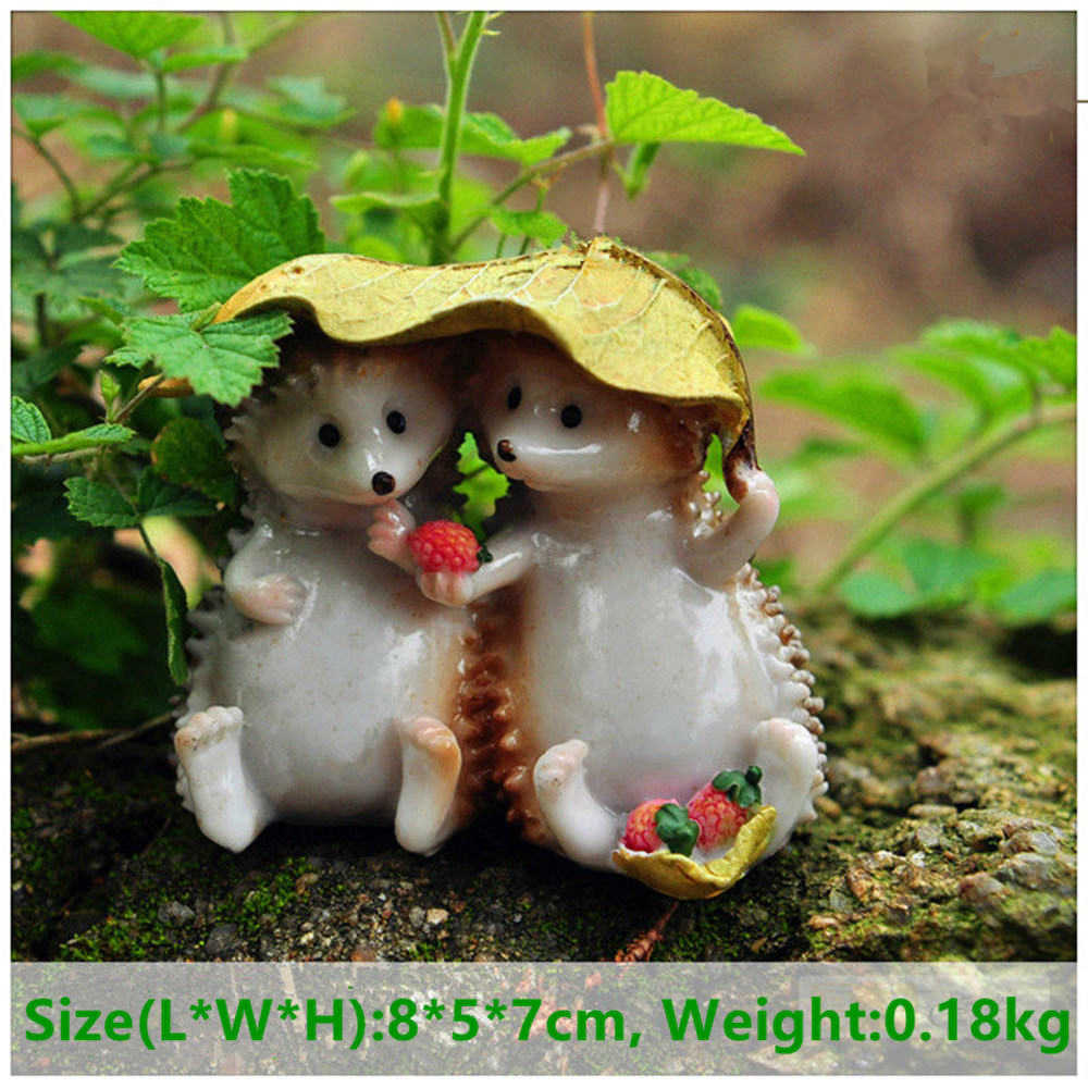 Everyday Collection Mini Fairy Garden Decoration Hedgehog Animal Figurine Ornament Tabletop Balcony Home Decor 210804