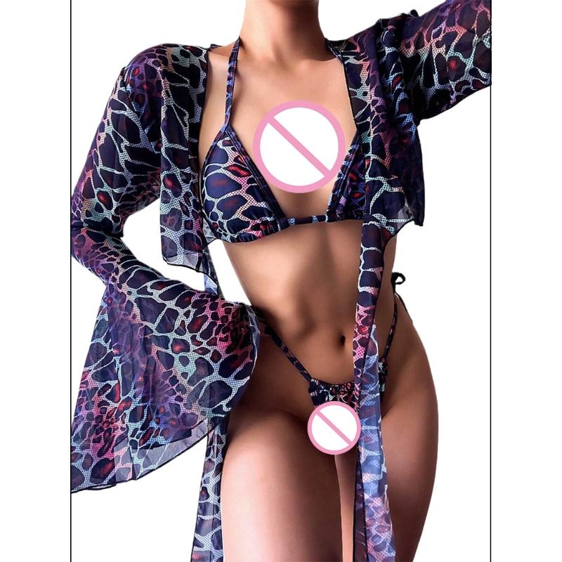 Sexy Leopard 3Pcs Swimsuit Set 2021 Female Halter Triangle Bikini With Flare Long Sleeve Cover Up Cardigan Summer Bathing Suit One-Piece Sui
Sexy Leopard 3Pcs Swimsuit Set 2021 Female Halter Triangle Bikini With Flare Long Sleeve Cover Up Cardigan Summer Bathing Suit One-Piece Sui