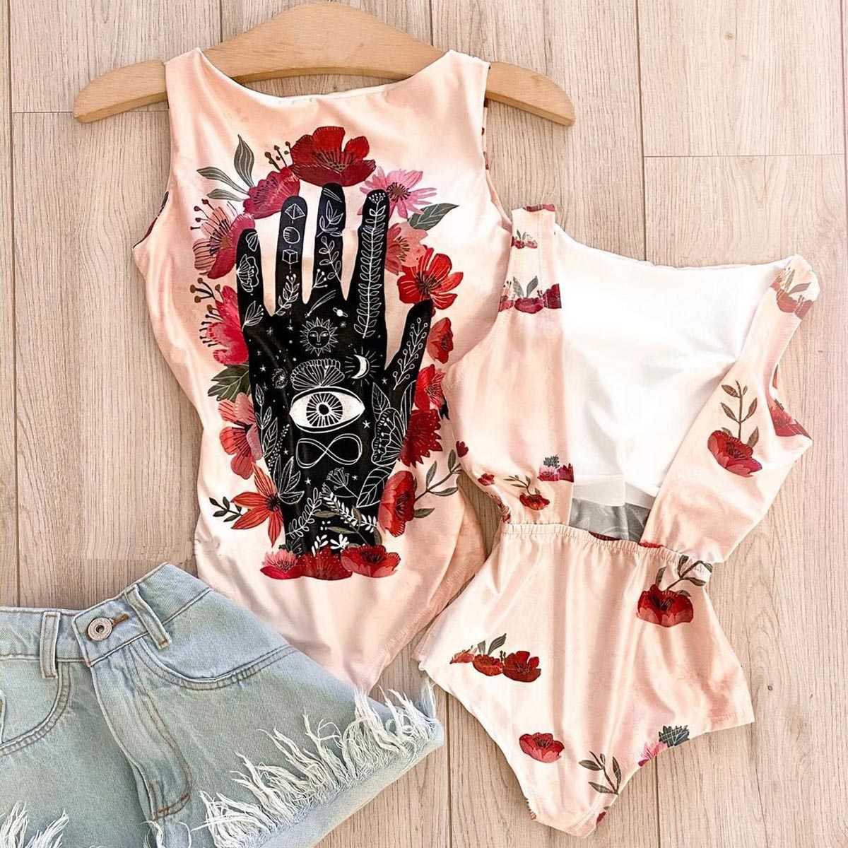 Swimsuits For Women Plus Size Swimwear Female Swimsuit Floral Bathing Suit Backless Swimming Retro Monokini Swim 210625