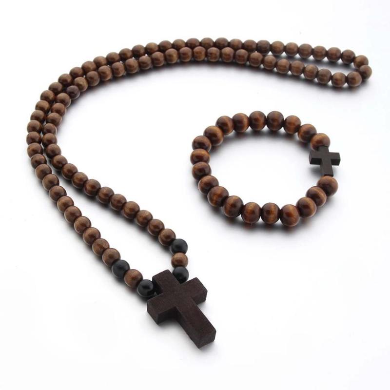Pendant Necklaces Cross Jesus Wood Necklace For Men Woman Wooden Beads Carved Long Rosary Catholic Male Jewelry
Pendant Necklaces Cross Jesus Wood Necklace For Men Woman Wooden Beads Carved Long Rosary Catholic Male Jewelry