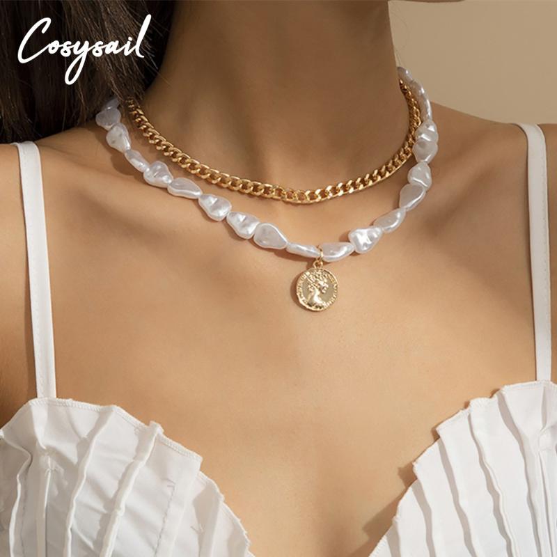 Chokers Cosysail 2Pcs/Set Baroque Irregular Imitation Pearls Choker Necklace Set INS Avatar Coin Pendant Party Jewelry Women, Golden;silver
Chokers Cosysail 2Pcs/Set Baroque Irregular Imitation Pearls Choker Necklace Set INS Avatar Coin Pendant Party Jewelry Women, Golden;silver