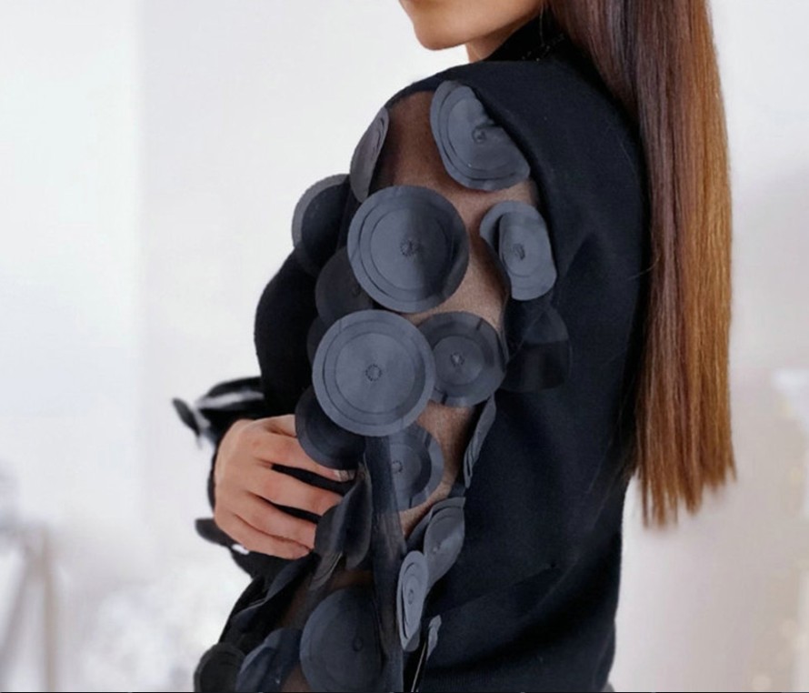 Mesh Long Sleeve Women Shirt Fashion Casual Sexy Black White Korean Ladies Shirts Autumn Bodycon Tops Blouses Female Women's B1