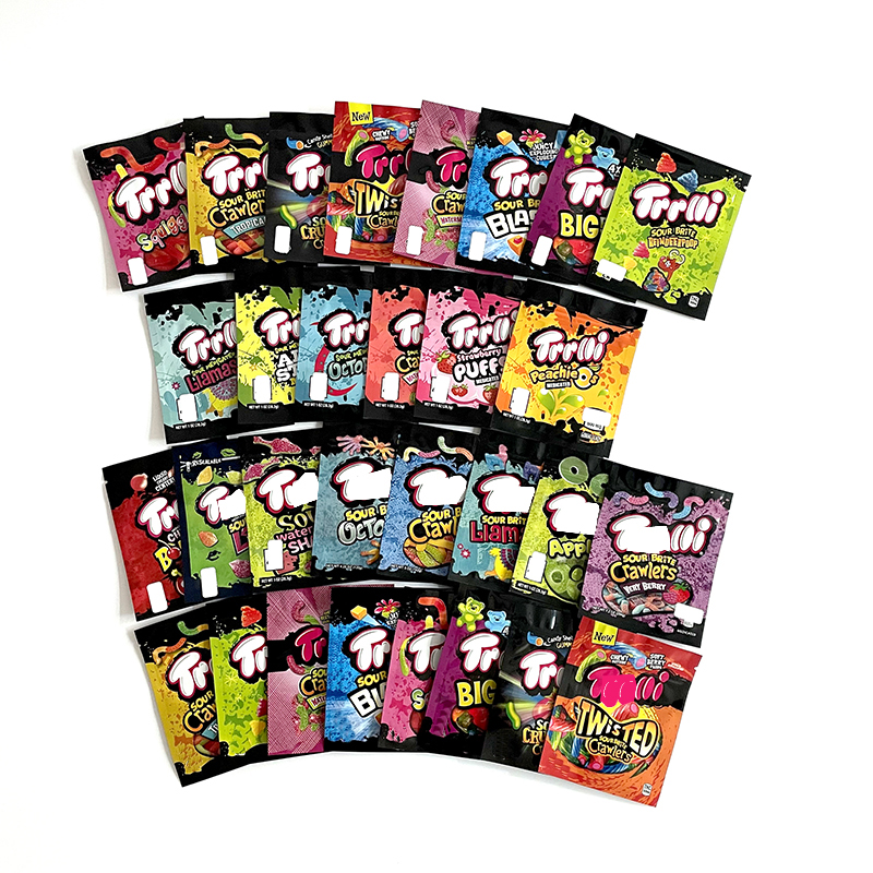 Edibles Packaging Bag multiple designs 600mg Trolli Trill edible mylar bags OCTOPUS Sourbites peach rings worm gummy
Edibles Packaging Bag multiple designs 600mg Trolli Trill edible mylar bags OCTOPUS Sourbites peach rings worm gummy
