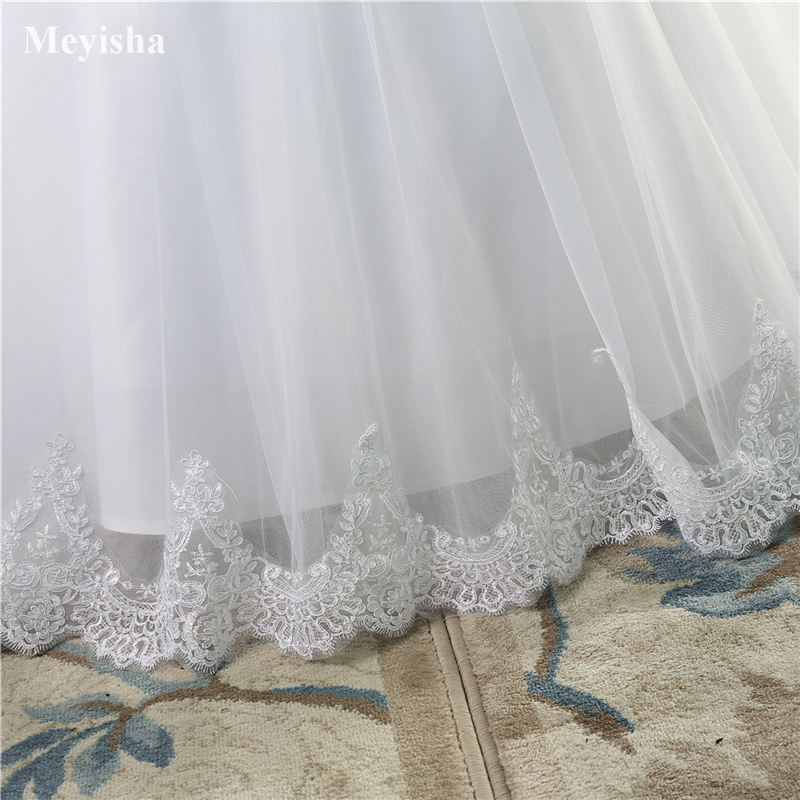 ZJ9014 Beautiful Ivory White Lace edge Wedding Dress For Women Girls 2021 Bridal Ball Gown Size 2-28W