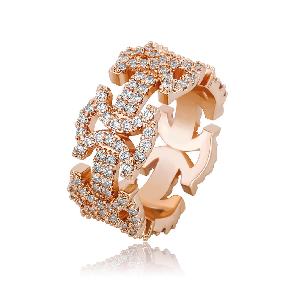 New Bling Rock Punk Rock Grunge Butterfly Rings High Quality CZ Cubic Cubic Zirconia Ring Gold Plated Iced Cubic Zirconia Fashion Hip Hop Jewelry For 