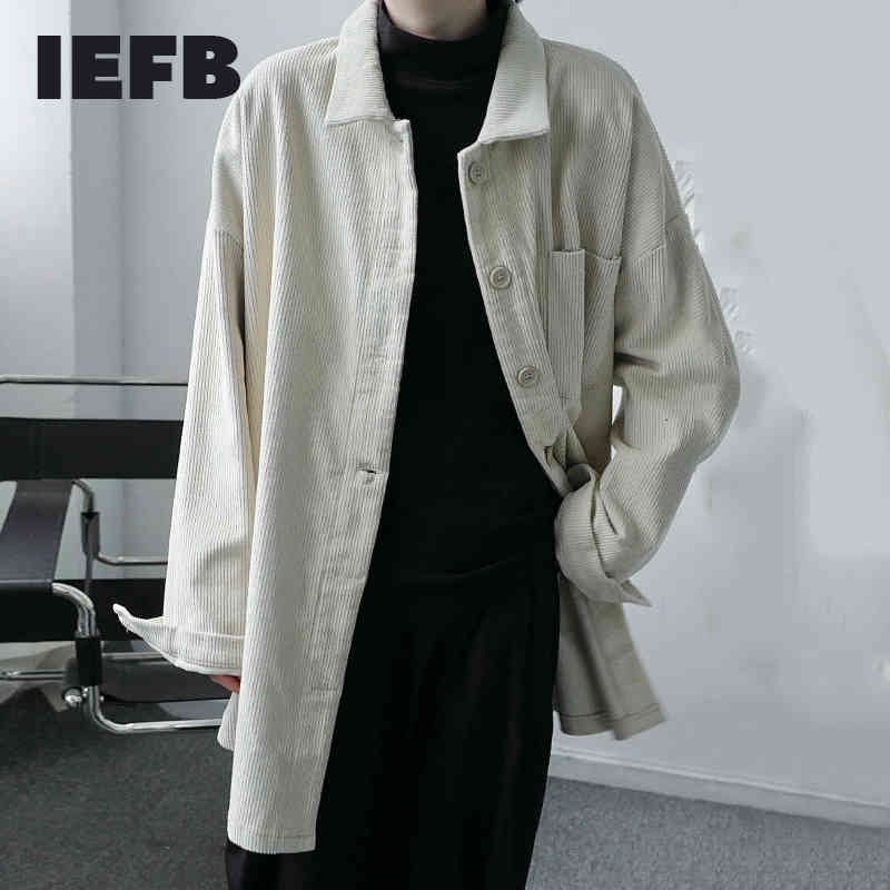 IEFB men's loose fashion corduroy shirt Spring Autumn single breasted button lapel oversized mid length blouse 9Y4632 210524, Black
IEFB men's loose fashion corduroy shirt Spring Autumn single breasted button lapel oversized mid length blouse 9Y4632 210524, Black