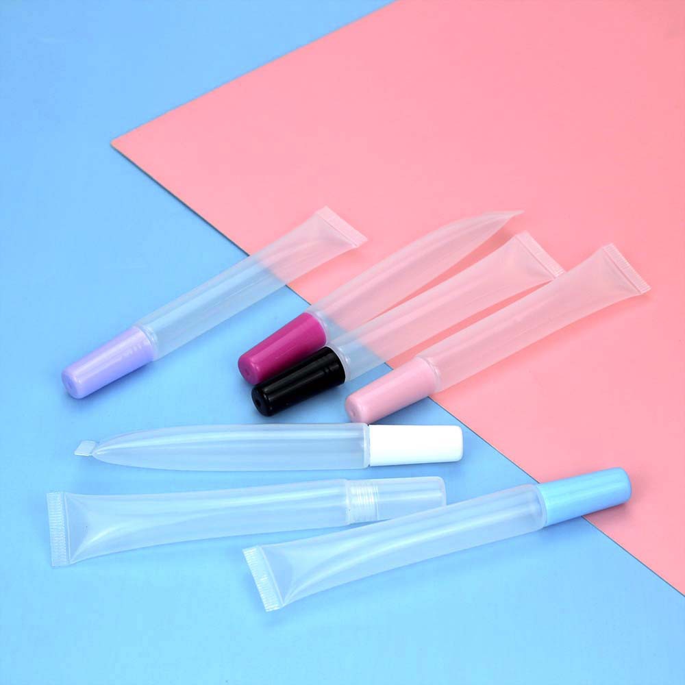 whole empty long lipgloss squeeze soft tubes lip balm lip gloss container packaging 15ml for cosmetics8992240