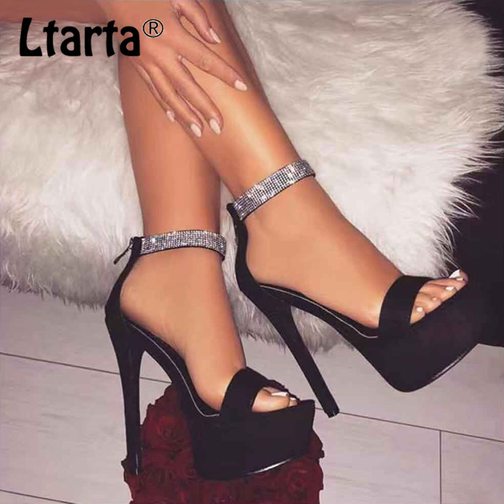 LTARTA 42 Large Size Women Party Sexy Platform Sandals Toe Crystal Heels 14 Cm Rhinestone High-Heel Sandals JXQ 210429, Black
LTARTA 42 Large Size Women Party Sexy Platform Sandals Toe Crystal Heels 14 Cm Rhinestone High-Heel Sandals JXQ 210429, Black