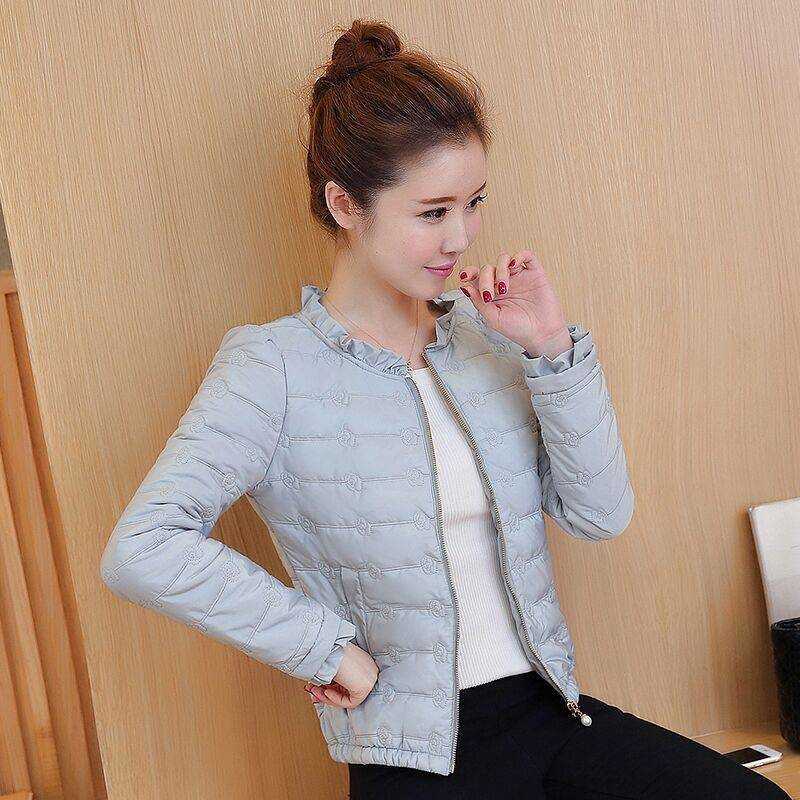 Autumn Winter Short Basic Jacket Women Casual Coats Fashion Korean Style Slim Thin Cotton Parkas Ladies Outerwear P136 211013