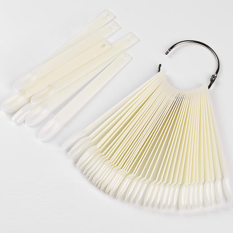 False Nails Clear Nature Black Tips For Nail Art Display Oval Fan Style Swatch Polish Stand Practice Manicure Tools