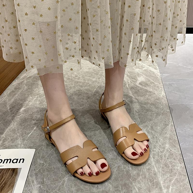 Sandals Women's Leather Summer Open-toe Metal Buckle 2021 Solid Color Hollow Casual Large Size Flat Women, Apricot
Sandals Women's Leather Summer Open-toe Metal Buckle 2021 Solid Color Hollow Casual Large Size Flat Women, Apricot