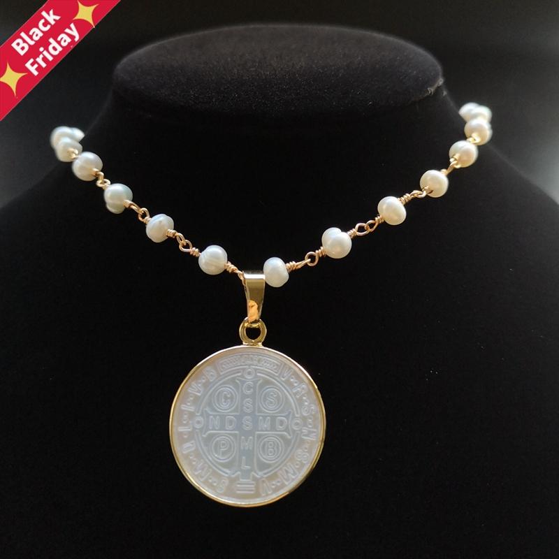 Chains Promotion! 21mm Natural Freshwater Pearl Cross & San Benito Mother Necklace For Women Gift, Silver
Chains Promotion! 21mm Natural Freshwater Pearl Cross & San Benito Mother Necklace For Women Gift, Silver