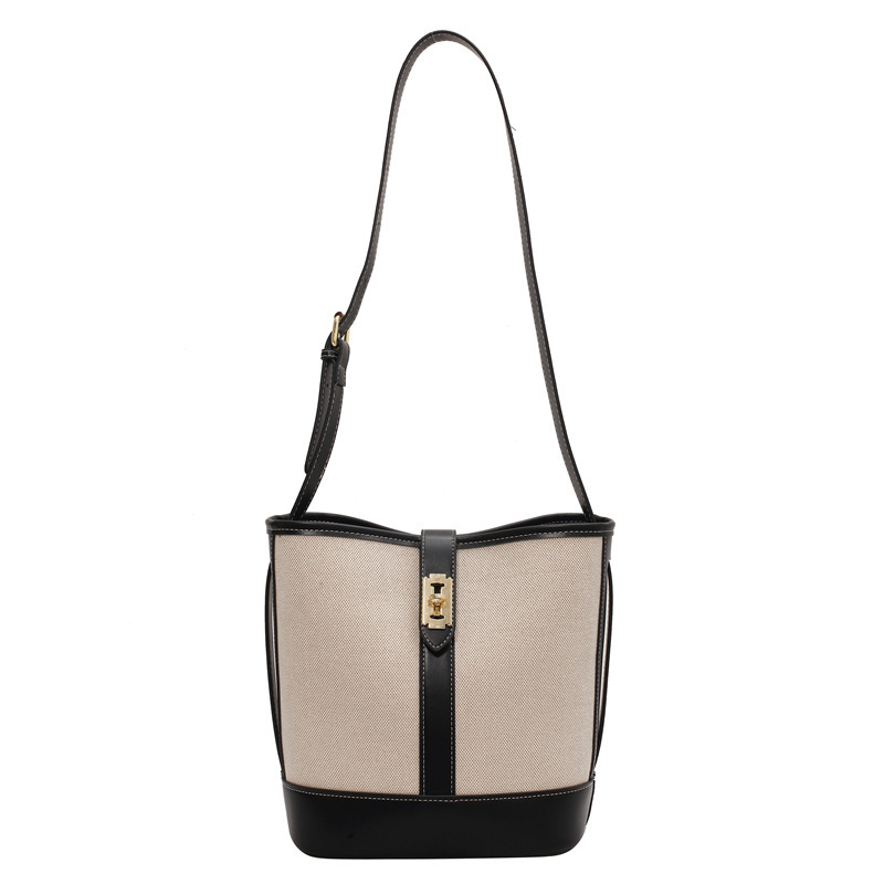 HBP Canvas Bucket Handbag Female New Simple Large Capacity Shoulder Bags Fashion French Color Colors Ladies Bag Wholesale