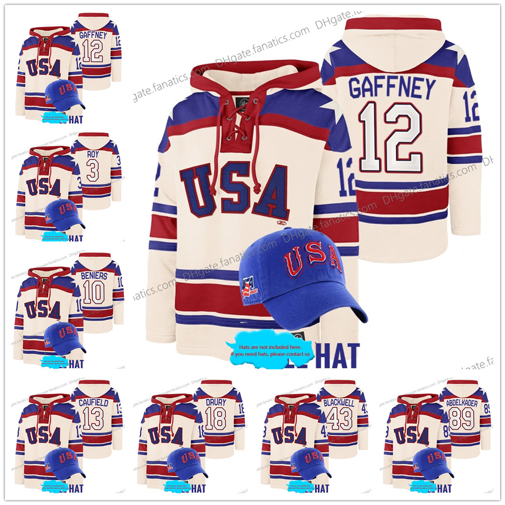 USA Hockey Team Lace-Up Relate Hoodie Jersey Custom 9 Trevor Zegras 26 Blake Wheeler 18 Jack Drury 43 Colin Blackwell 11 Brian Boyle 12 Alex Gaffney 3 Matt Roy 10 Beniers, 13 cole caufield
USA Hockey Team Lace-Up Relate Hoodie Jersey Custom 9 Trevor Zegras 26 Blake Wheeler 18 Jack Drury 43 Colin Blackwell 11 Brian Boyle 12 Alex Gaffney 3 Matt Roy 10 Beniers, 13 cole caufield
