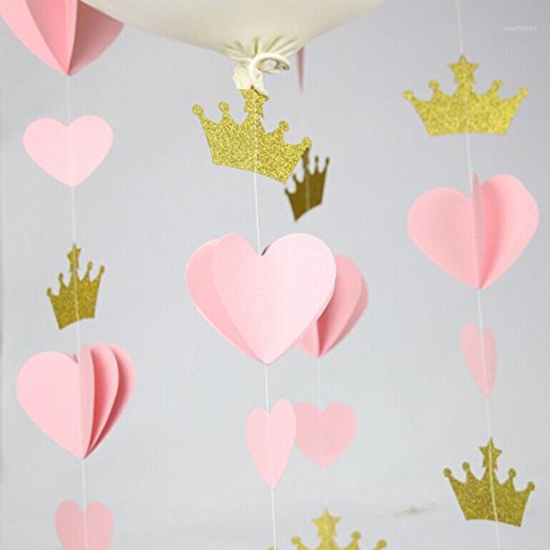 Party Decoration 3D Gold Pink Heart Crown Paper Garland Princess Happy Birthday Bunting Balloon Tail Baby Girl'S Shower Decorations
Party Decoration 3D Gold Pink Heart Crown Paper Garland Princess Happy Birthday Bunting Balloon Tail Baby Girl'S Shower Decorations