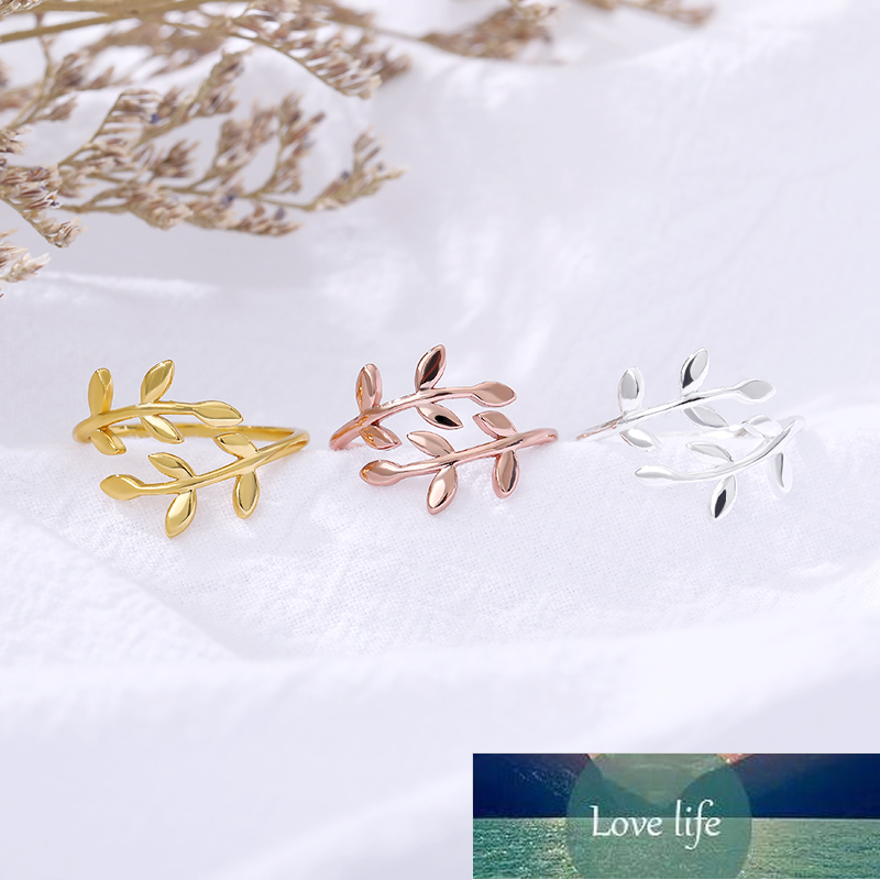 Nickel-Free Rose Gold Olive Tree Branch Leaves Midi Rings Jewelry Women's Fashion Accessories Leaf Wrap Ring BFF Bague Femme