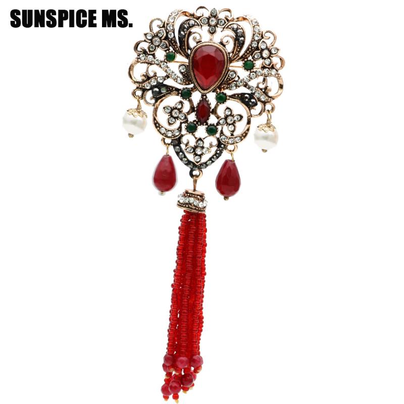 Pins, Brooches Vintage Turkish Women Natural Stone Flower Bead Tassels Brooch Antique Gold Color Resin Corsage Pins Bohemia Wedding Jewelry
Pins, Brooches Vintage Turkish Women Natural Stone Flower Bead Tassels Brooch Antique Gold Color Resin Corsage Pins Bohemia Wedding Jewelry