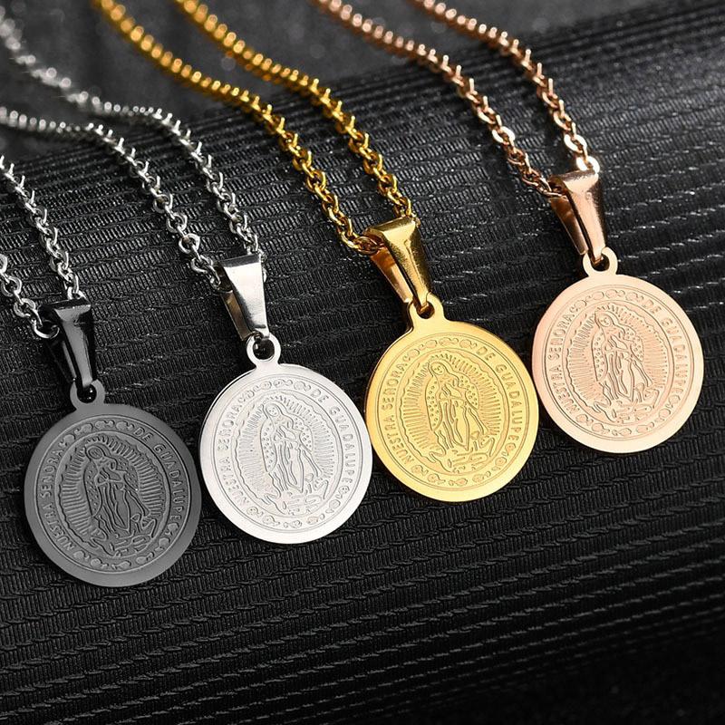 Pendant Necklaces Round Coin Virgin Mary Stainless Steel Catholic Religious & Pendants Gold Black Silver Color Jewelry
Pendant Necklaces Round Coin Virgin Mary Stainless Steel Catholic Religious & Pendants Gold Black Silver Color Jewelry
