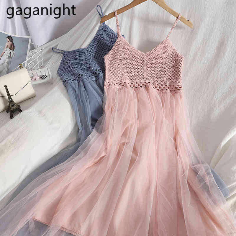 Gaganight Women Dresses Korean Solid Knitted Patchwork Mesh Dress Summer Hollow Out Spaghetti Strap Midi Beach Dress Vestidos 210519, Pink
Gaganight Women Dresses Korean Solid Knitted Patchwork Mesh Dress Summer Hollow Out Spaghetti Strap Midi Beach Dress Vestidos 210519, Pink