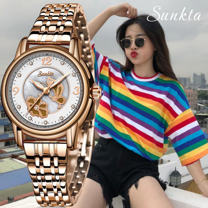 Wristwatches SUNKTA Rose Gold White Women Watch Business Quartz Ladies Top Female Wrist Girl Clock Relogio Feminin, S silver white
Wristwatches SUNKTA Rose Gold White Women Watch Business Quartz Ladies Top Female Wrist Girl Clock Relogio Feminin, S silver white