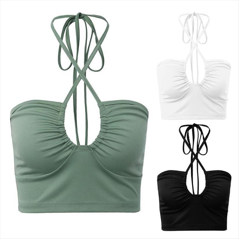 sleeveless off shoulder tube women cami halter crisscross lace up solid color camis vest hollow out ruched streetwear, White
sleeveless off shoulder tube women cami halter crisscross lace up solid color camis vest hollow out ruched streetwear, White