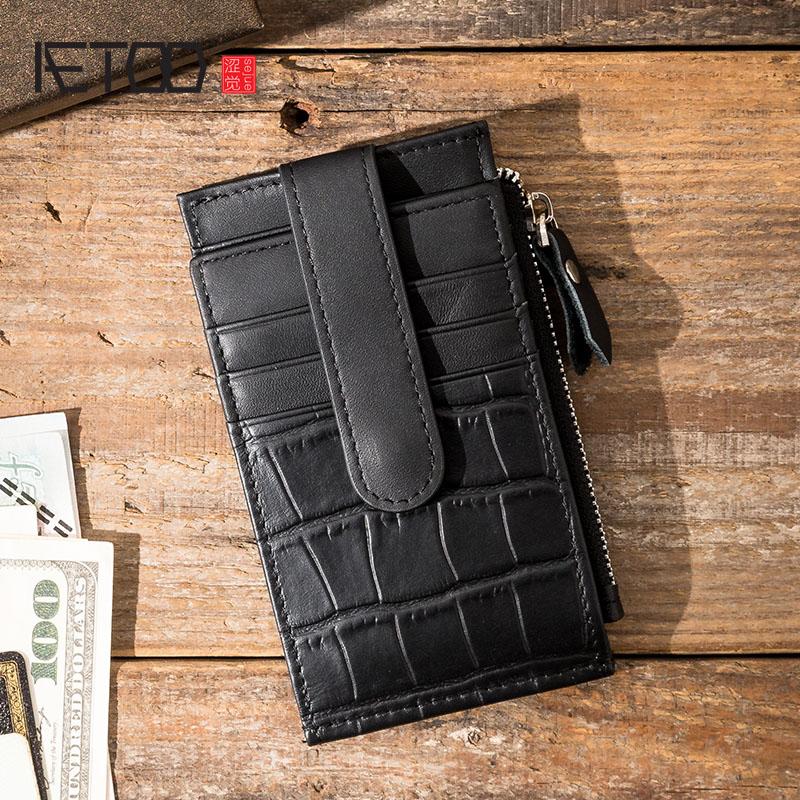 Card Holders AETOO Leather Ultra-thin Holder, Male Simple And Personalized Driver's License Bag, High-end Multi-card Coin Purse, Black
Card Holders AETOO Leather Ultra-thin Holder, Male Simple And Personalized Driver's License Bag, High-end Multi-card Coin Purse, Black