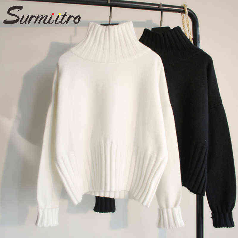 SURMIITRO Autumn Winter Knit Black White Sweater Women 2021 Korean Warm Turtleneck Long Sleeve Jumper Pullover Female Knitwear Y1110
SURMIITRO Autumn Winter Knit Black White Sweater Women 2021 Korean Warm Turtleneck Long Sleeve Jumper Pullover Female Knitwear Y1110