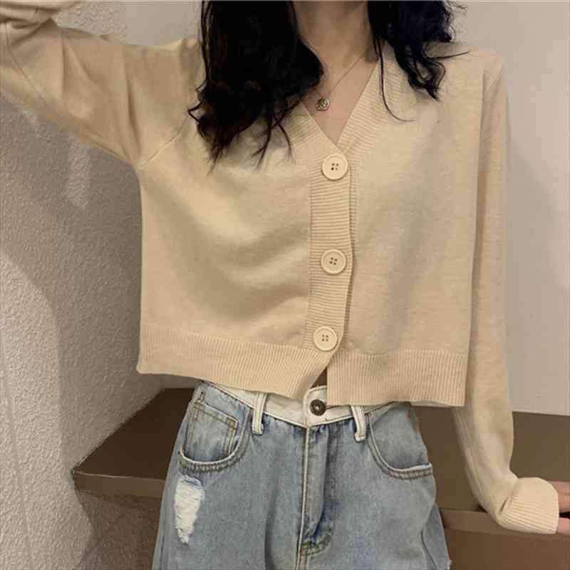 cardigans for women cropped knitted female sweaters pull solid v-neck single breasted oversize 10 colours womens jacket, White;black
cardigans for women cropped knitted female sweaters pull solid v-neck single breasted oversize 10 colours womens jacket, White;black