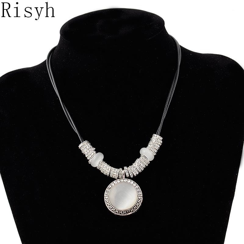Chokers Risyh Fashion Classic Opal Necklace Women's Accessories Fine Leather Rope Sweater Chain, Golden;silver
Chokers Risyh Fashion Classic Opal Necklace Women's Accessories Fine Leather Rope Sweater Chain, Golden;silver