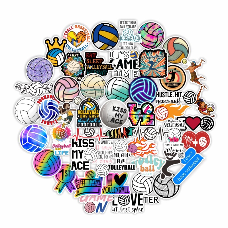 50Pcs Volleyball Stickers Non-random For Car Bike Luggage Sticker Laptop Skateboard Motor Water Bottle Snowboard wall Decals Kids Gifts, Multi-color
50Pcs Volleyball Stickers Non-random For Car Bike Luggage Sticker Laptop Skateboard Motor Water Bottle Snowboard wall Decals Kids Gifts, Multi-color