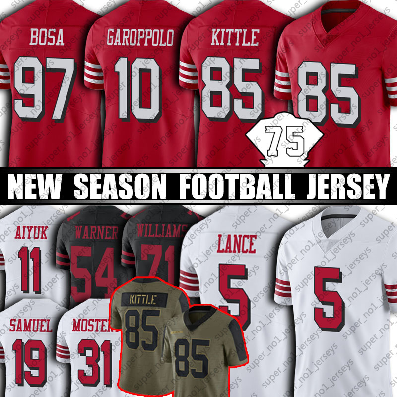 85 George Kittle 19 Deebo Samuel Nick Bosa Jersey Jimmy Garoppolo Trey Lance Fred Warner Football Jerseys Brandon Aiyuk Elijah Mitchell Jerry Rice Greenlaw Verrett, Man custom jersey (49)
85 George Kittle 19 Deebo Samuel Nick Bosa Jersey Jimmy Garoppolo Trey Lance Fred Warner Football Jerseys Brandon Aiyuk Elijah Mitchell Jerry Rice Greenlaw Verrett, Man custom jersey (49)