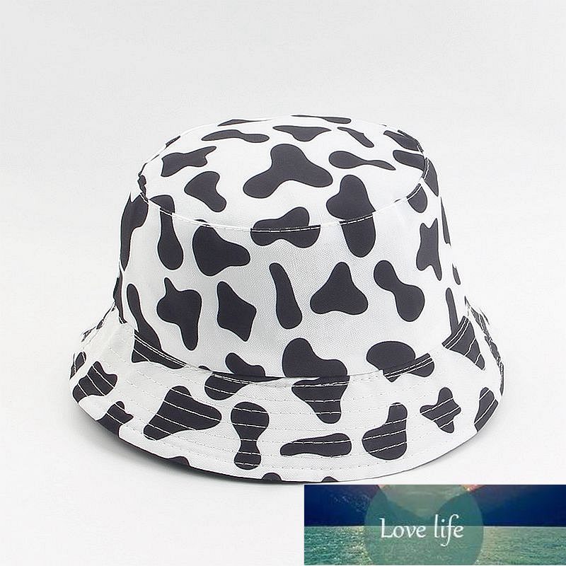 New Fashion Reversible Black White Cow Print Bucket Hat Panama Summer Sun Caps For Women Men Fisherman Hat Factory price expert design Quality Latest 