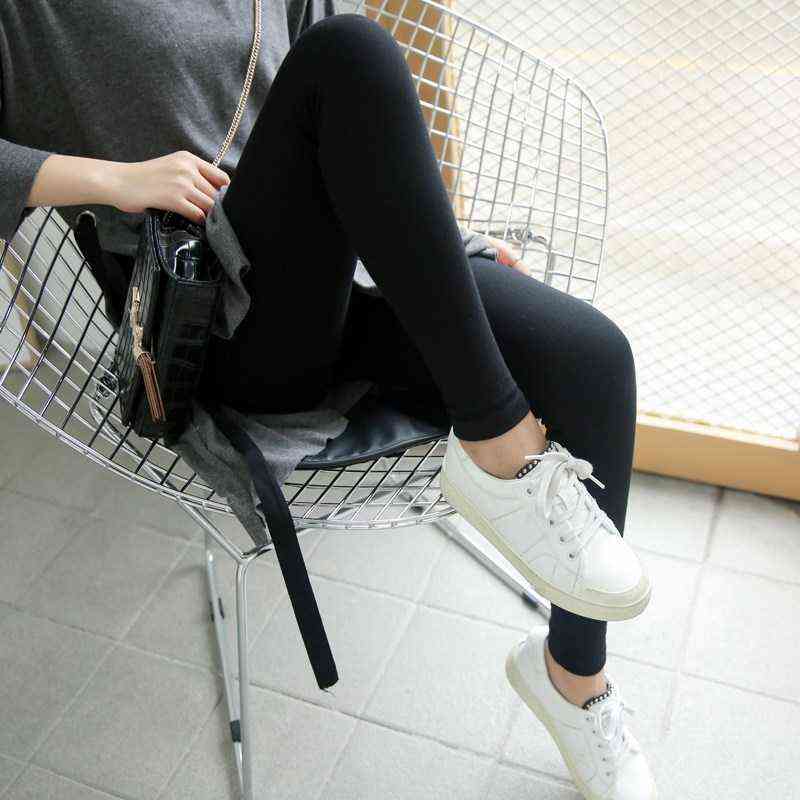 Casual Thicken Cotton Leggings Women Fall Fitness Slim Fit Ankle Length Lable High Elastic Pants Female Plus Size 211215