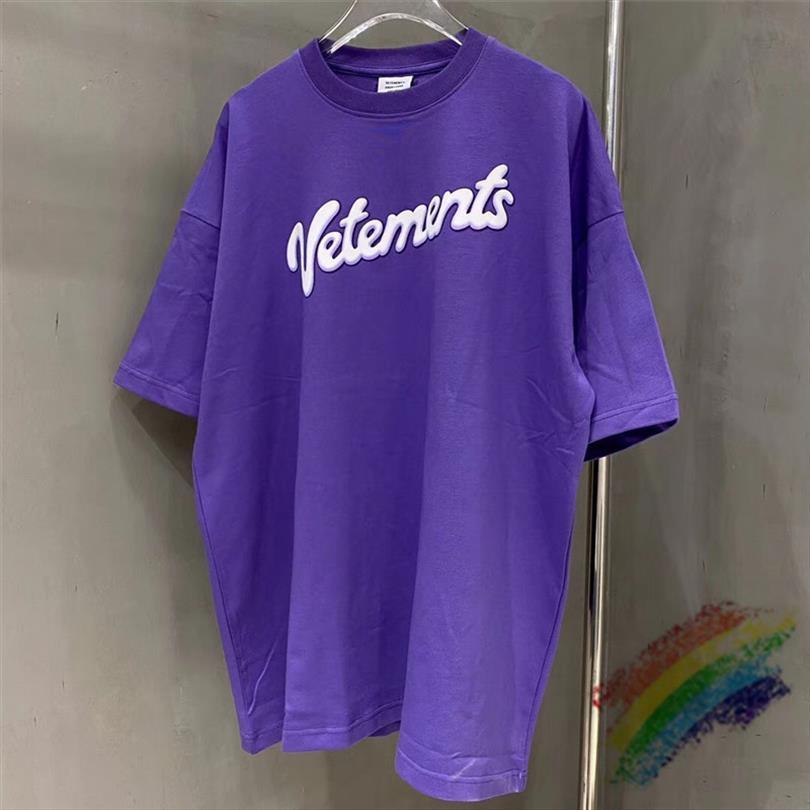 purple 3d foam printing vetements men t shirt women oversized white letter logo embroidery tee, White;black
purple 3d foam printing vetements men t shirt women oversized white letter logo embroidery tee, White;black