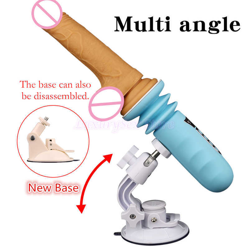 Mini Automatic Sex Machine Telescopic Dildo Rotation Dildo Vibrator Sex Toys for Women Realistic Dildo Thrusting Gun Vibrator Y201118