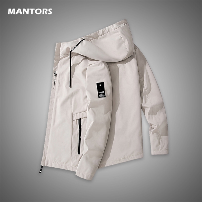 Hooded Jacket for Men Bomber Jacket Men's Windbreakers Zipper Coats Spring Autumn Casual Sportswear Slim Cargo Jacket Men 210818