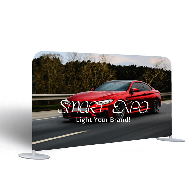 Outdoor Barricade Banner Advertising Display with Strong Heavy Steel Feet Double Tension Fabric Printing Graphics Portable Carry Bag