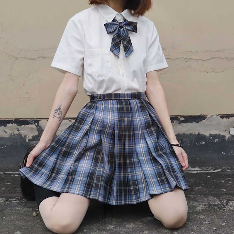 Women Purple Black Goth Pleated Plaid Skirt Glir High Waist Mini Sexy Skirts Japanese School Harajuku Cosplay Anime Sailor Suit 210621