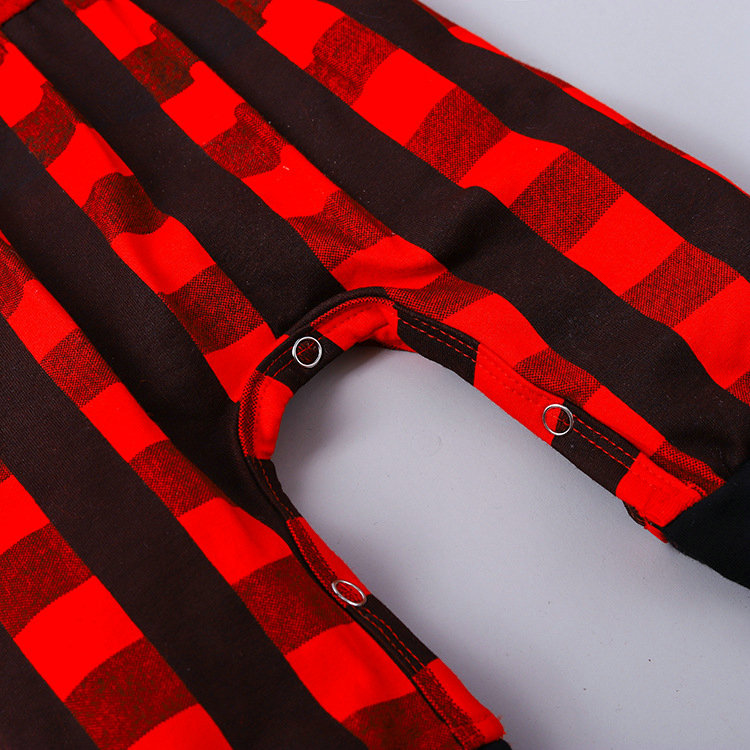 Rompers KIDS Baby Jumpsuits Rompers Spring and Autumn Christmas Red Plaid Long Sleeve Butterfly Knot Climbing ClothesY250119EJ1V