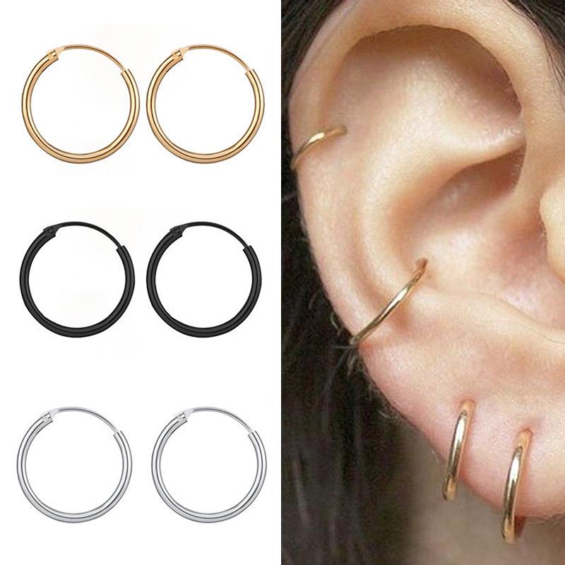 Hoop & Huggie Trendy Simple Black Circle Stud Earrings For Women Men Gold Silver Color Titanium Bead Nose Body Clip 2022 Jewelry Gift, Golden;silver
Hoop & Huggie Trendy Simple Black Circle Stud Earrings For Women Men Gold Silver Color Titanium Bead Nose Body Clip 2022 Jewelry Gift, Golden;silver