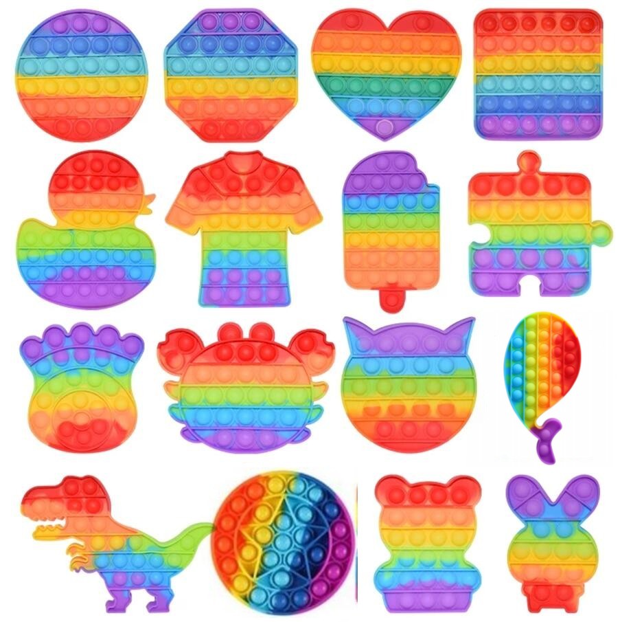 DHL Rainbow Funny It Fidget Toy Antistress Toys For Adult Children Push Bubble Fidget Sensory Autism Special Needs Anxiety Stress Gifts 
DHL Rainbow Funny It Fidget Toy Antistress Toys For Adult Children Push Bubble Fidget Sensory Autism Special Needs Anxiety Stress Gifts